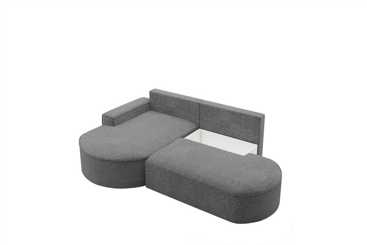ECKSOFA Girona Mit Schlaffunktion - Dunkelgrau, Holzwerkstoff/Textil (278/179cm) - Fun Möbel