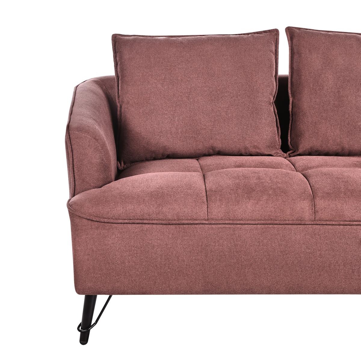 2-SITZER-SOFA Stoff Burgunderrot Hobro - Dunkelrot, Textil (147/87/85cm) - Beliani