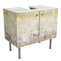 WASCHBECKENUNTERSCHRANK Goldene Farbfelder I 60/55/35 cm - Weiß, Holzwerkstoff (60/55/35cm) - Bilderwelten