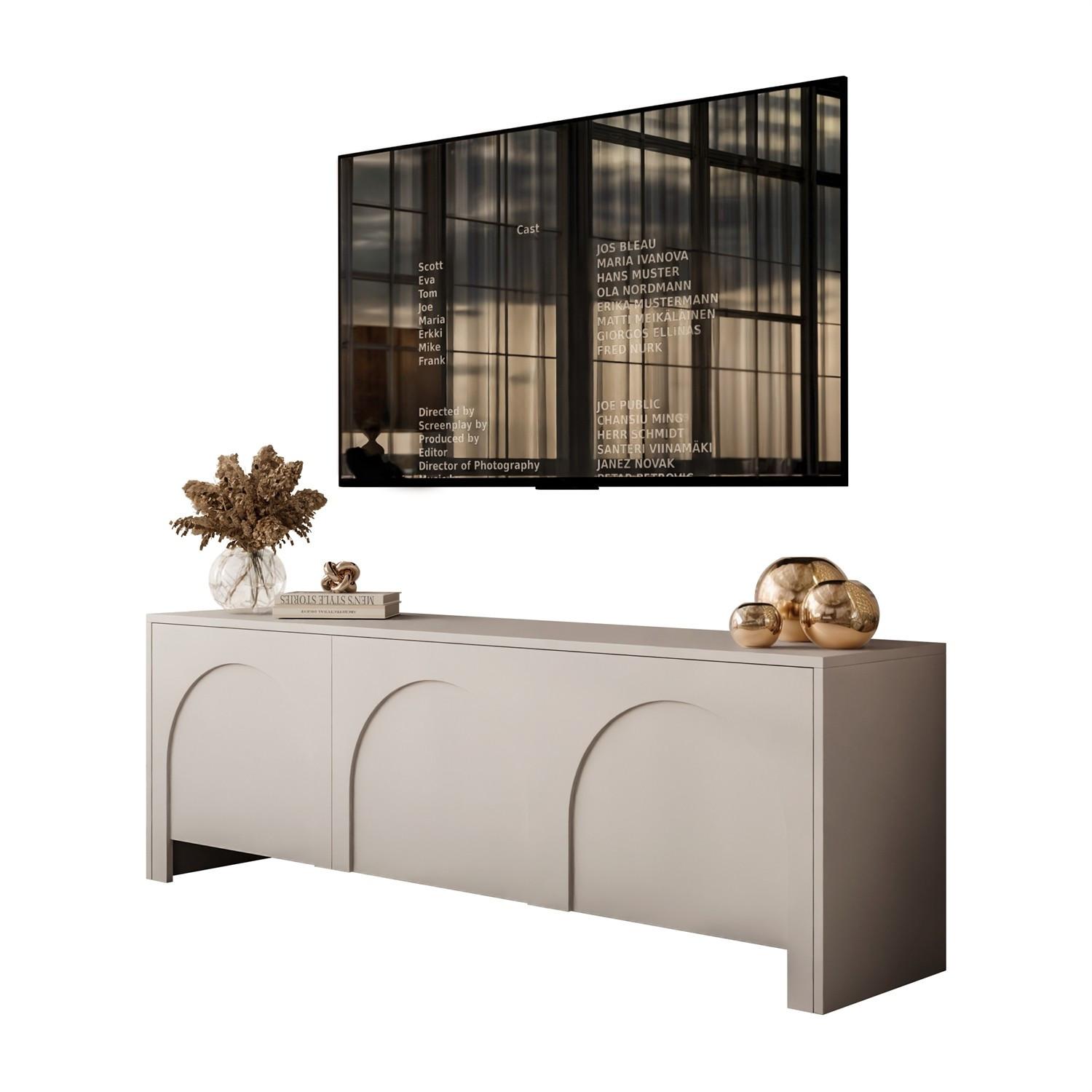 TV-ELEMENT ARIADNA Kaschmir dreitürig - Kaschmir, Holzwerkstoff (154/51/35cm)