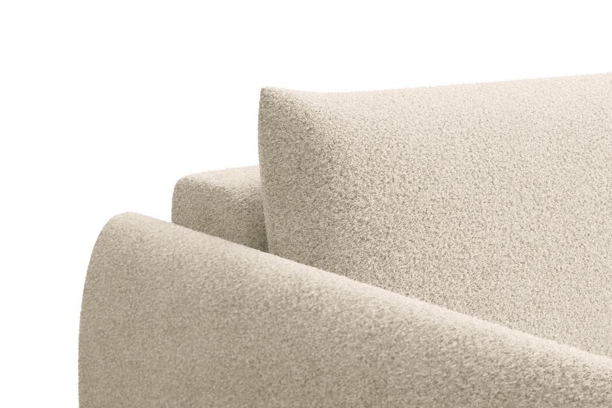 ECKSOFA TAUER 3-Sitzer RECHTS, Bouclé-Stoff ecru - Ecru/Schwarz, Holz/Textil (206/173cm) - Courtois Laville