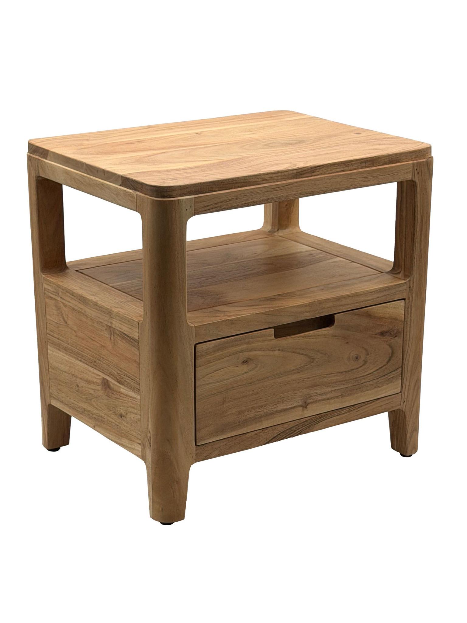 NACHTKONSOLE NALON, Akazie Massivholz, 45 x 35 x 46 cm - Braun/Akaziefarben, Akazienholz/Holz (45/46/35cm) - KADIMA DESIGN