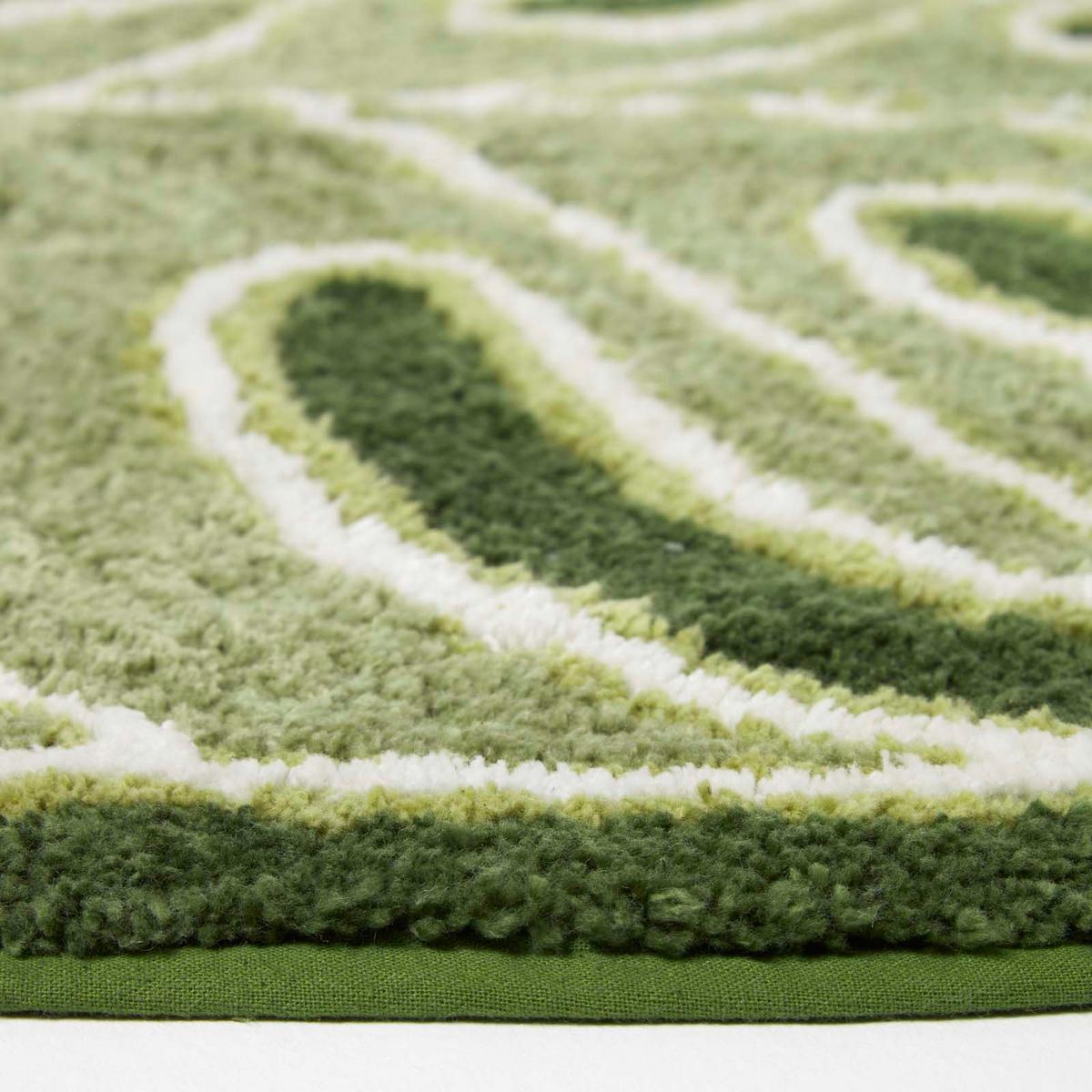 BADEMATTE Blatt 65/80 cm, 100% Baumwolle - Grün, Textil (65/80cm) - Homescapes
