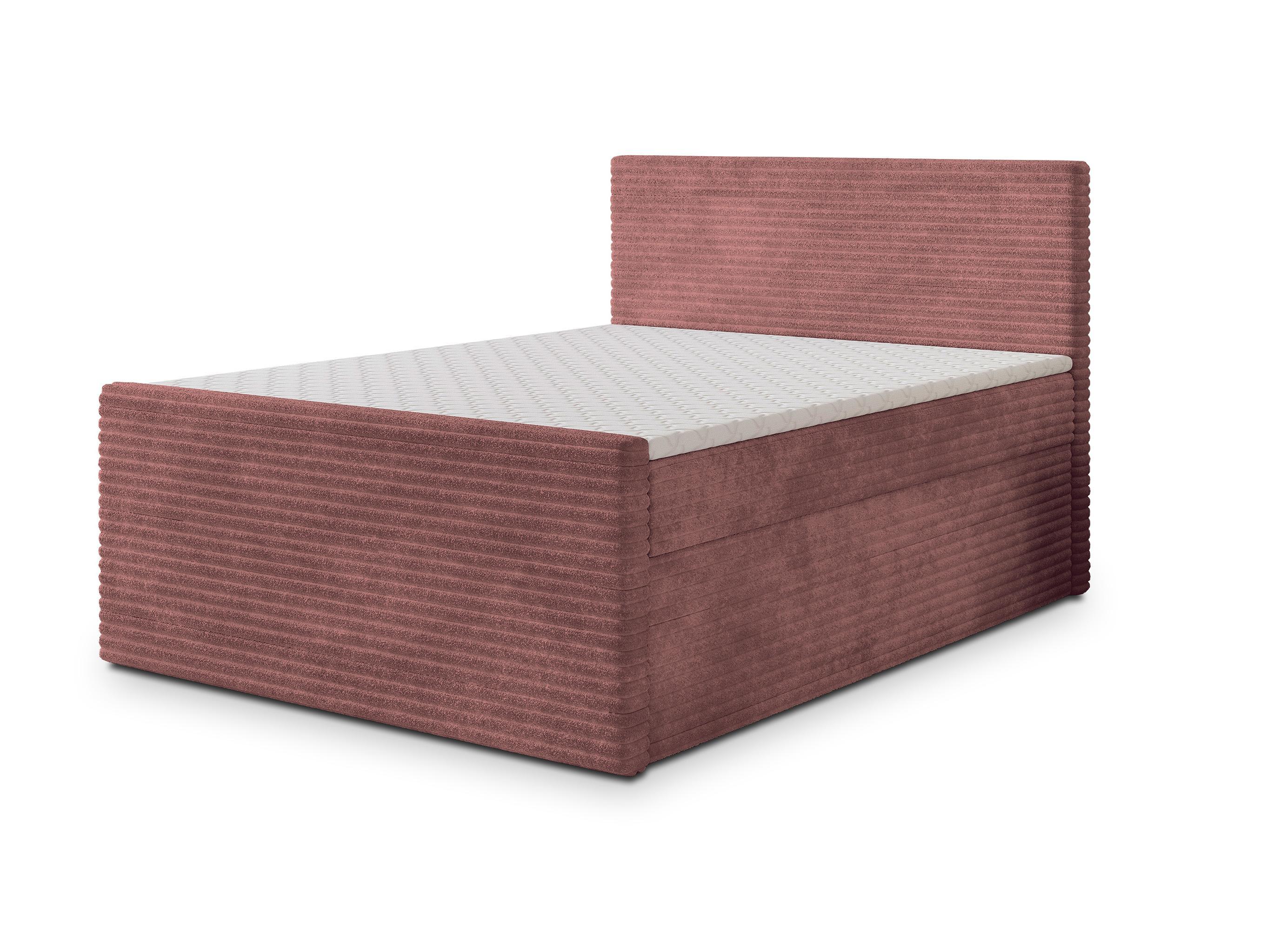 BOXBETT NOLEN 180x200 cm mit Matratze und Topper - Rosa - Rosa, Holz (180/200cm) - MASSENO