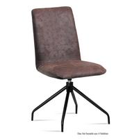 ESSZIMMERSTUHL drehbar (4er-Set) Divona 47x92x60 Schwarz/Braun - Schwarz/Braun, Kunststoff (60/92/47cm) - 58aufmkessel