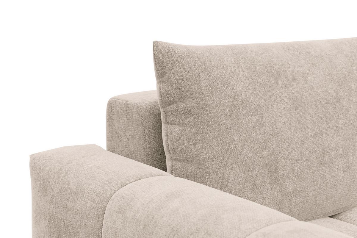ECKSOFA VERONA 3-Sitzer rechts, Beige - Beige/Schwarz, Holz/Textil (224/173cm) - Courtois Laville