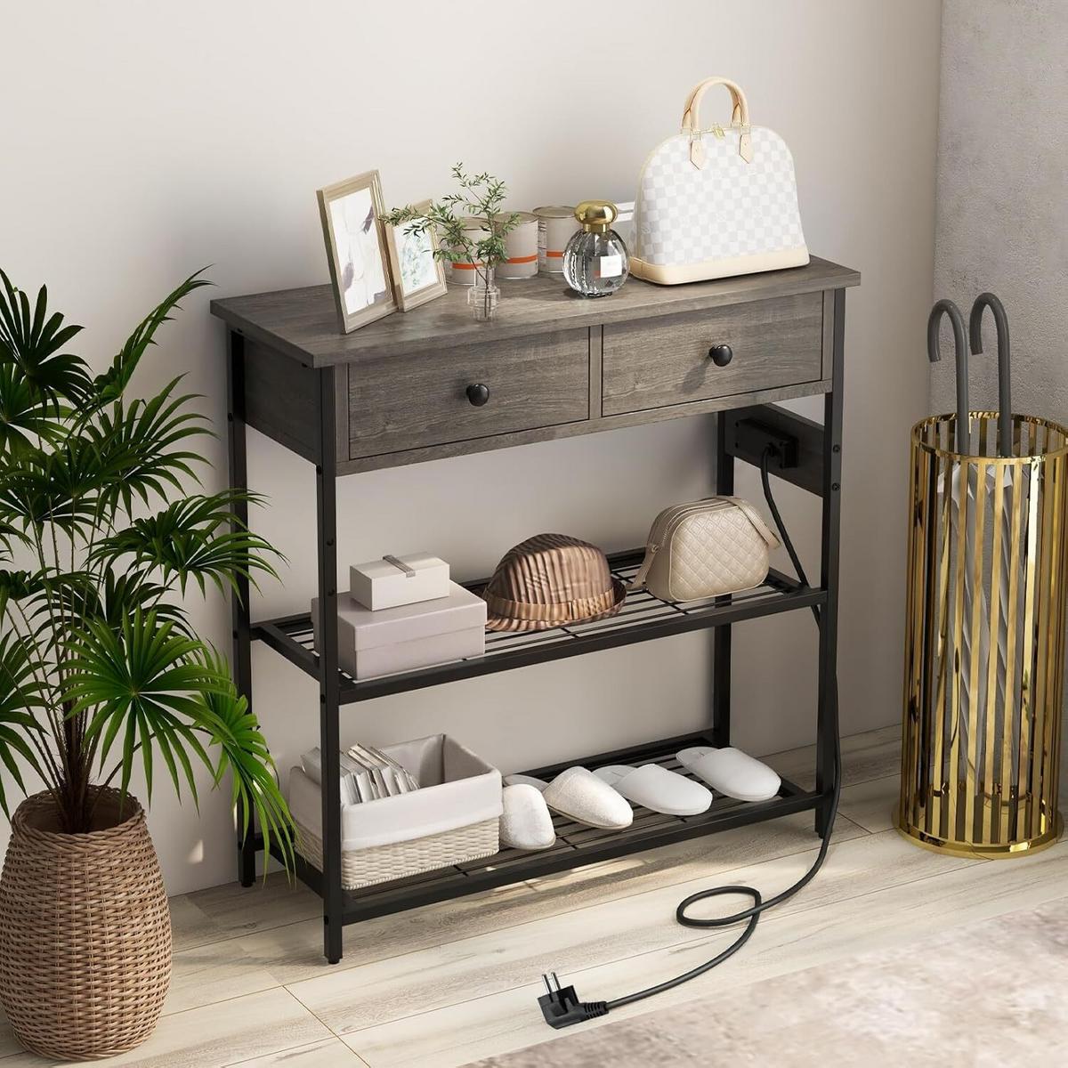 KONSOLENTISCH 81cm Grau - Grau, Holz (30/81/81cm) - COSTWAY