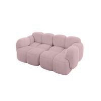 2-SITZER modulares Sofa Miko-S1 214x118x75 cm Rosa Cord - Schwarz/Rosa, Holzwerkstoff/Kunststoff (214/75/118cm) - ALTDECOR