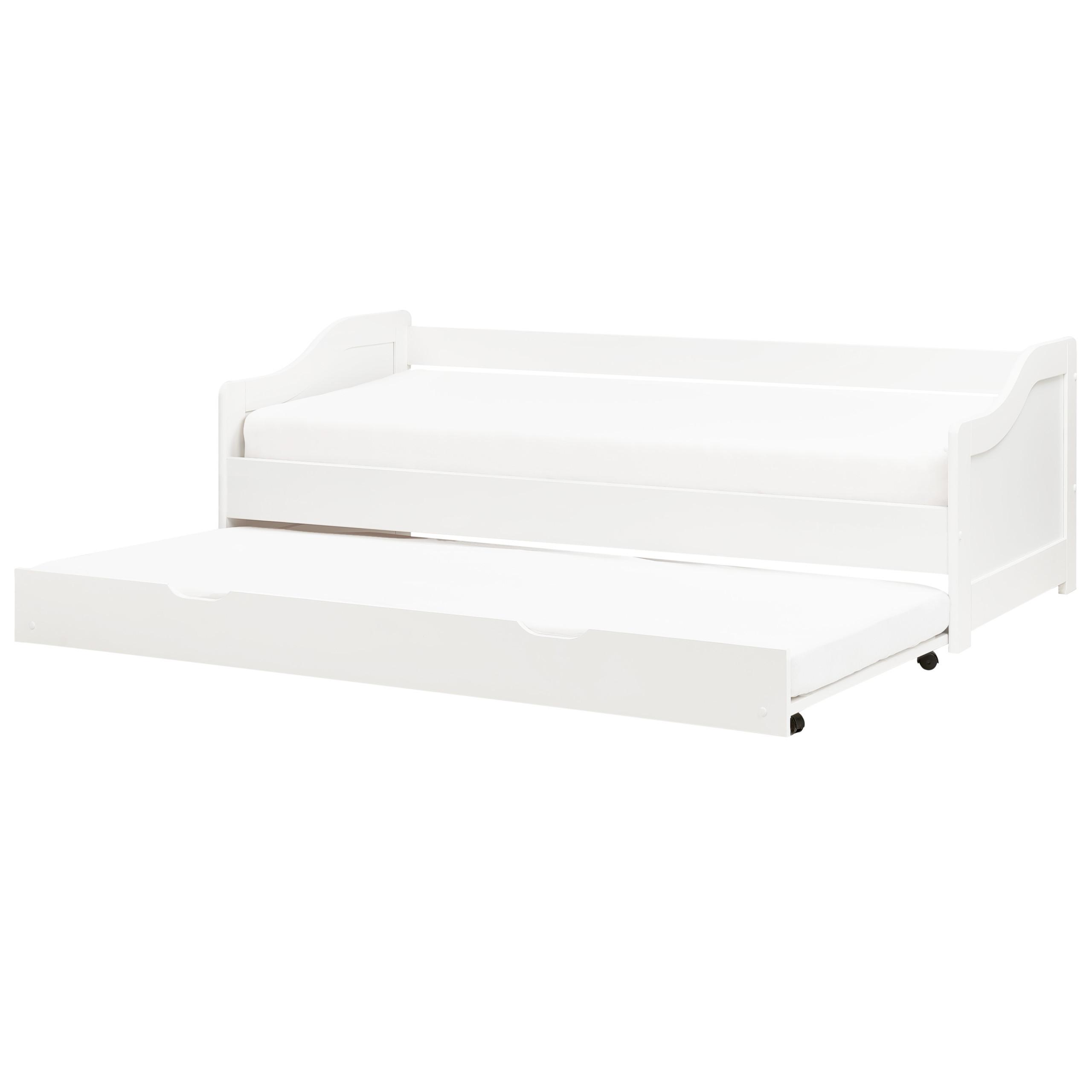 AUSZIEHBETT 90x200 cm Weiß Luneray - Weiß, Holz (90/200cm) - Beliani