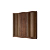 SCHWEBETÜRENSCHRANK LAMELLO 240/216/61 cm Modern Kleiderschrank 3-türig Nussbaumfarben - Nussbaumfarben, Holzwerkstoff (240/216/61cm) - MASSENO