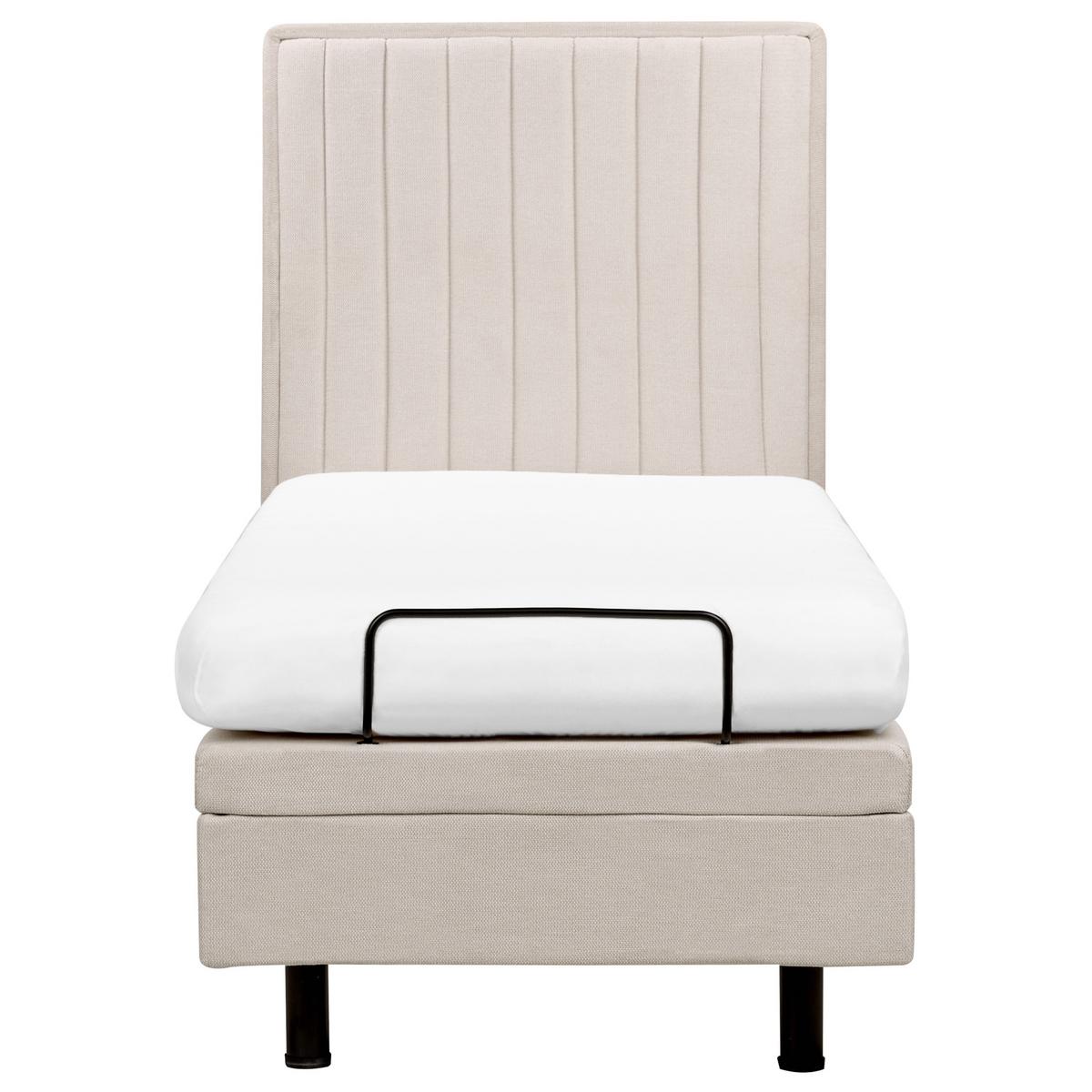 BETT 80/200 cm Hellbeige Duke II - Beige, Textil (80/200cm) - Beliani