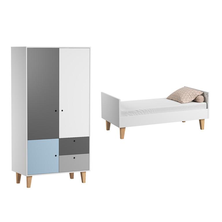 BABYZIMMER 2-teilig blau - Blau, Holzwerkstoff (144.5/97/75cm) - Petits-meubles