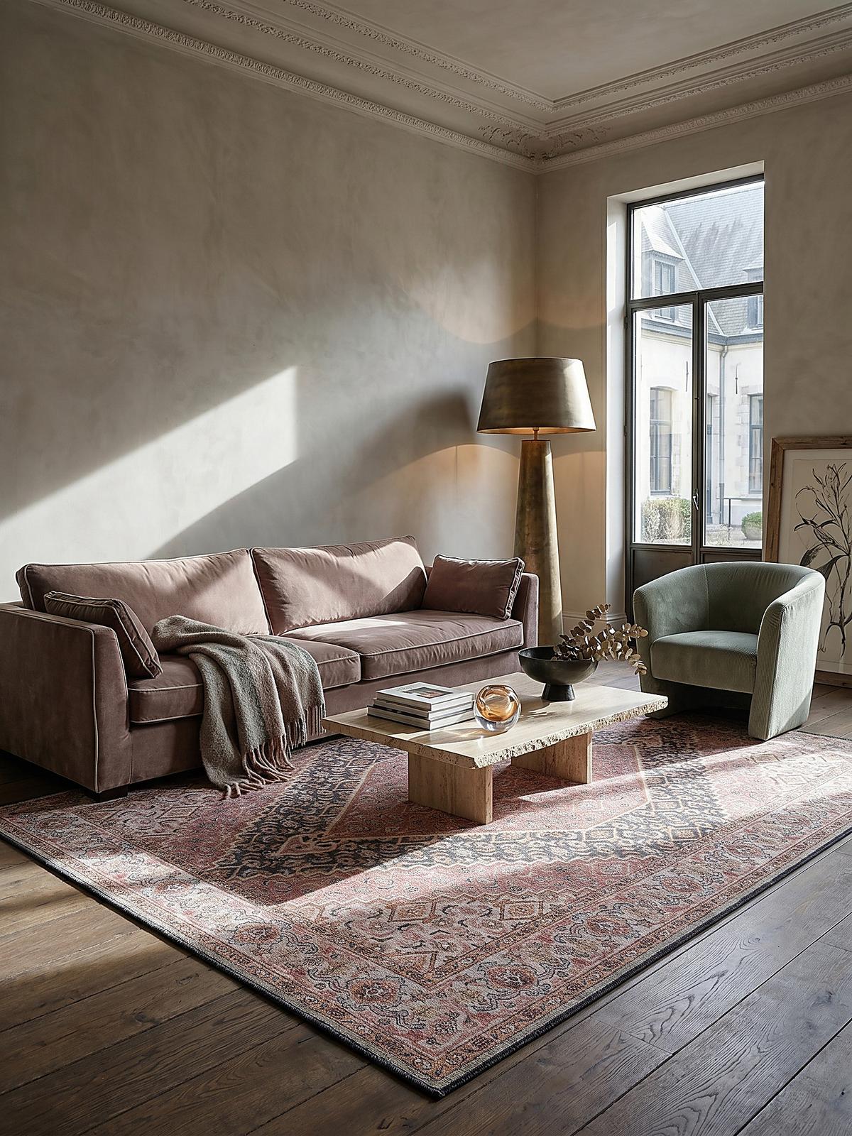 TEPPICH Waschbar HURST, orientalisch mit Medaillon, Rosa, 152 x 230 cm - Rosa, Textil (230/152cm) - KADIMA DESIGN