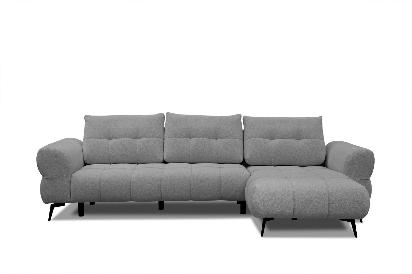 ECKSOFA SALVINI 4-Sitzer, grau - Schwarz/Grau, Holzwerkstoff/Textil (292/158cm) - Wozimo