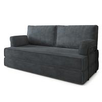 BETTSOFA SILAR aus Schaumstoff Kordstoff Grau Schlaffunktion - Dunkelgrau, Textil (170/86/80cm) - MASSENO