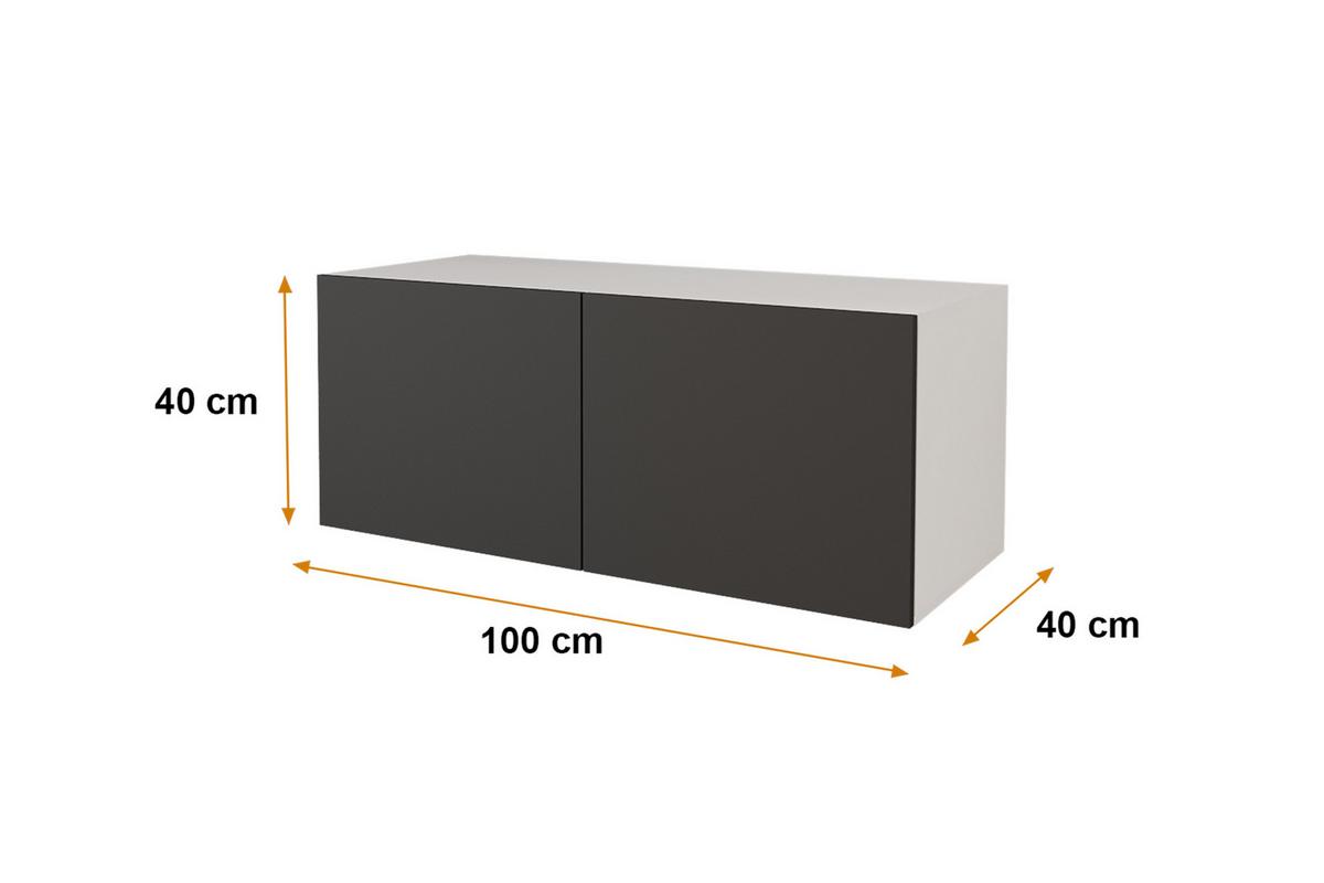 LOWBOARD ELIO-W 100x40x40 cm - Weiß / Schwarz - Weiß, Holzwerkstoff (100/40/40cm) - ALTDECOR