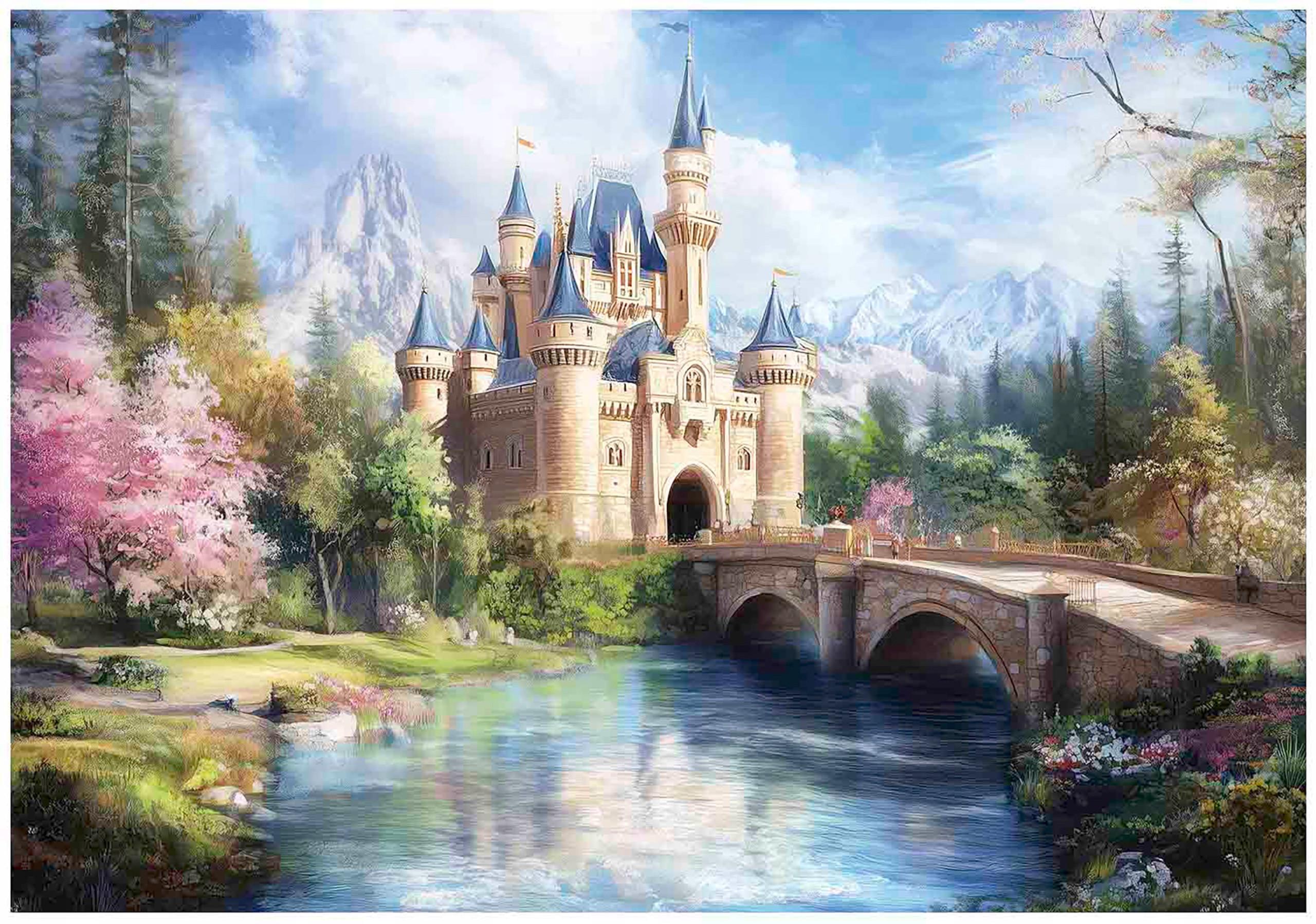 FOTOTAPETE Kinderzimmer Mädchen Schloss 250x175 - Multicolor, Papier (250/175cm) - Wallarena