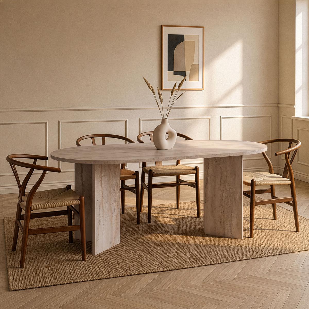 ESSTISCH mit abgerundeten Kanten sable 180/75/89,5 cm - Beige, Holzwerkstoff (96/89.5/75cm) - Calicosy