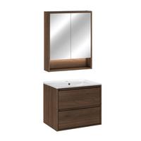 BADMÖBEL 61cm Edmé 2er-Set Holz - Braun, Holzwerkstoff (61/52/46cm) - Petits-meubles
