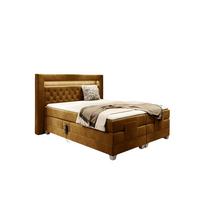 BOXSPRINGBETT Bett Elektrisch Armando - Currygelb, Holzwerkstoff/Textil (140/200cm) - Fun Möbel