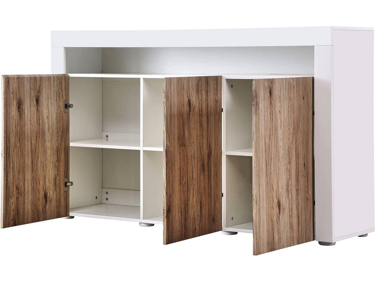 BUFFETSCHRANK bogota Eiche / weiß lackiert - Hellbraun, Holzwerkstoff (155/92/40cm) - Habitat Garten