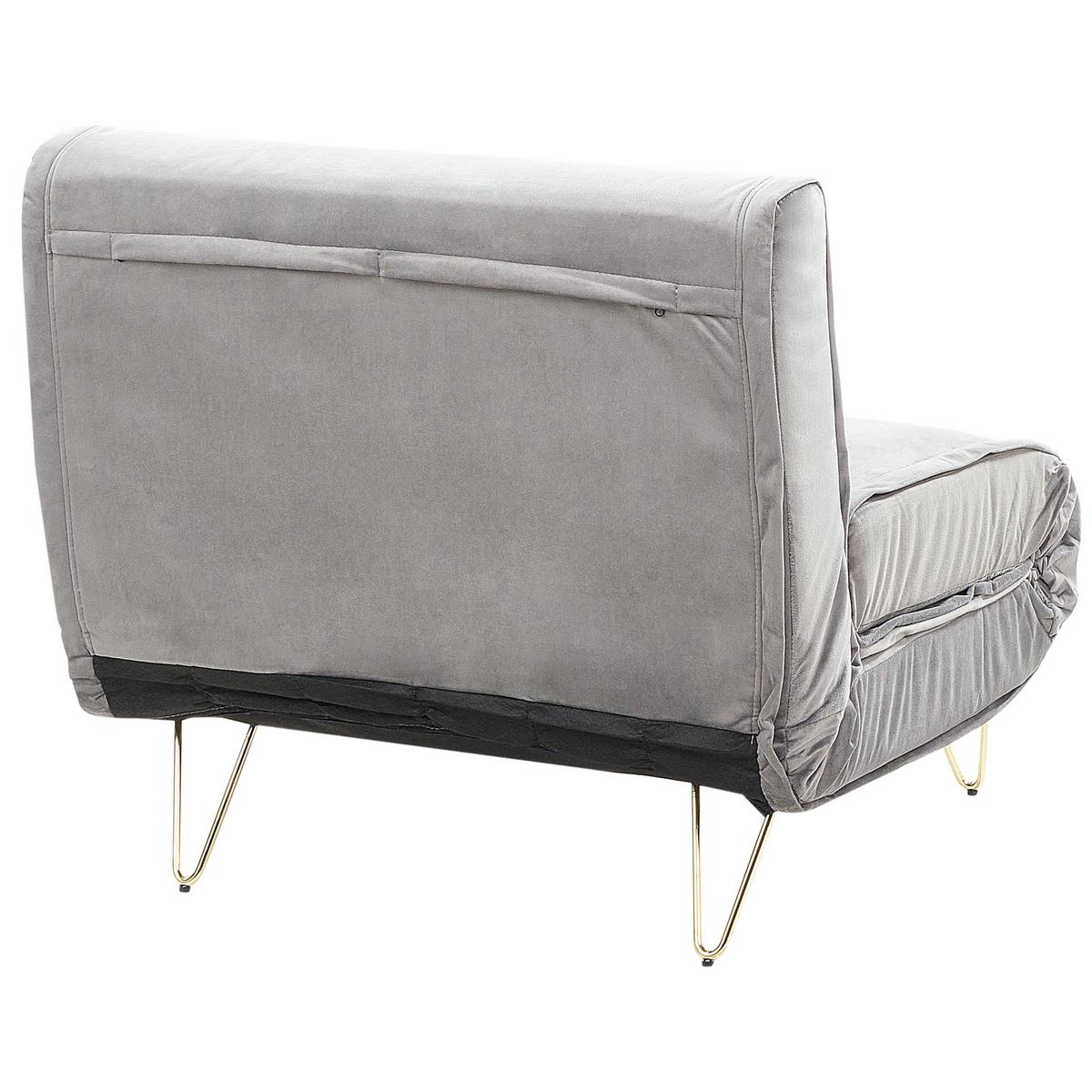 SCHLAFSOFA Samtstoff Grau Vestfold - Hellgrau, Textil (85/81/78cm) - Beliani