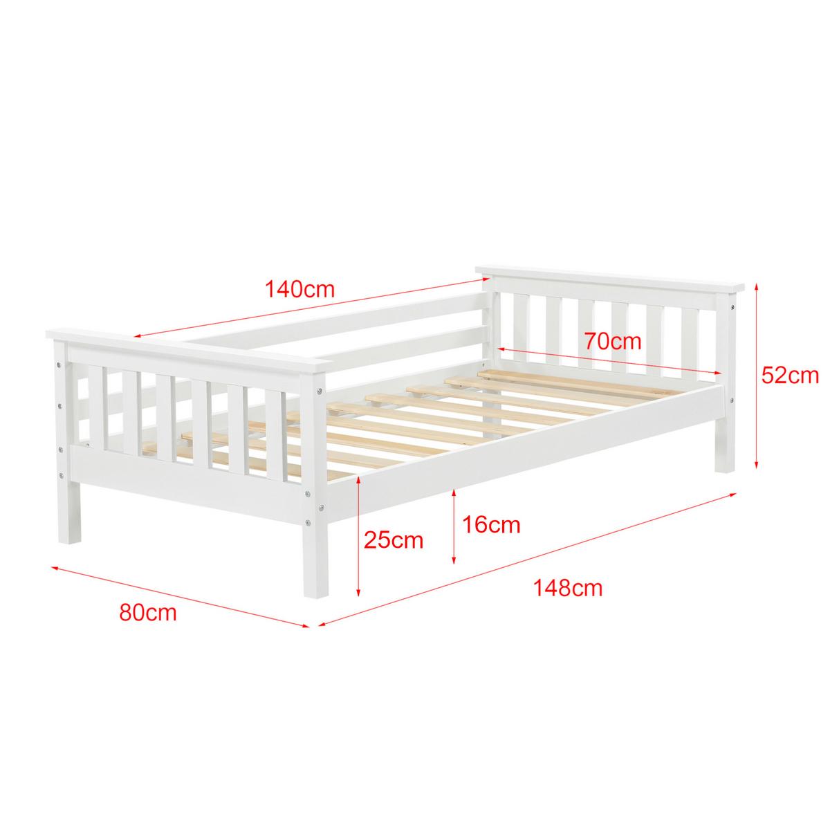 KINDERBETT Nuuk - Weiß, Holz (70/140cm) - [en.casa]