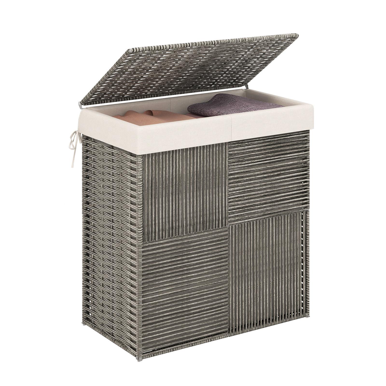 WASCHEKORB Grau - Grau, Kunststoff (33/57/62cm) - COSTWAY