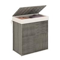 WASCHEKORB Grau - Grau, Kunststoff (33/57/62cm) - COSTWAY