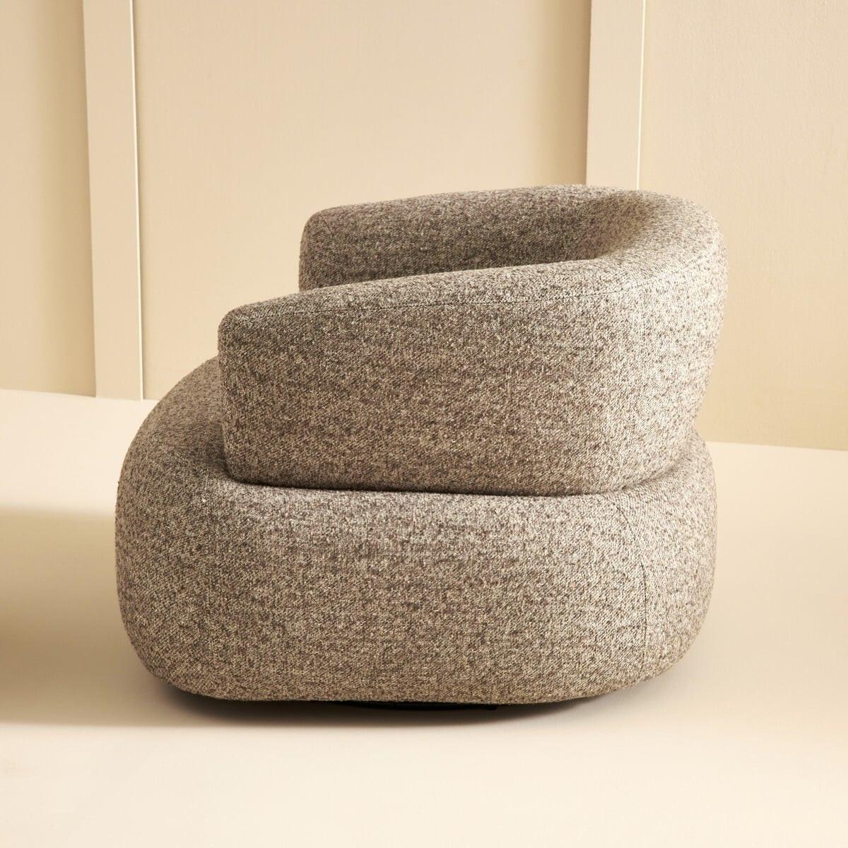 DREHSTUHL aus braunem Stoff - 91/88/67 cm - Braun, Textil (91/67/87cm) - Signature