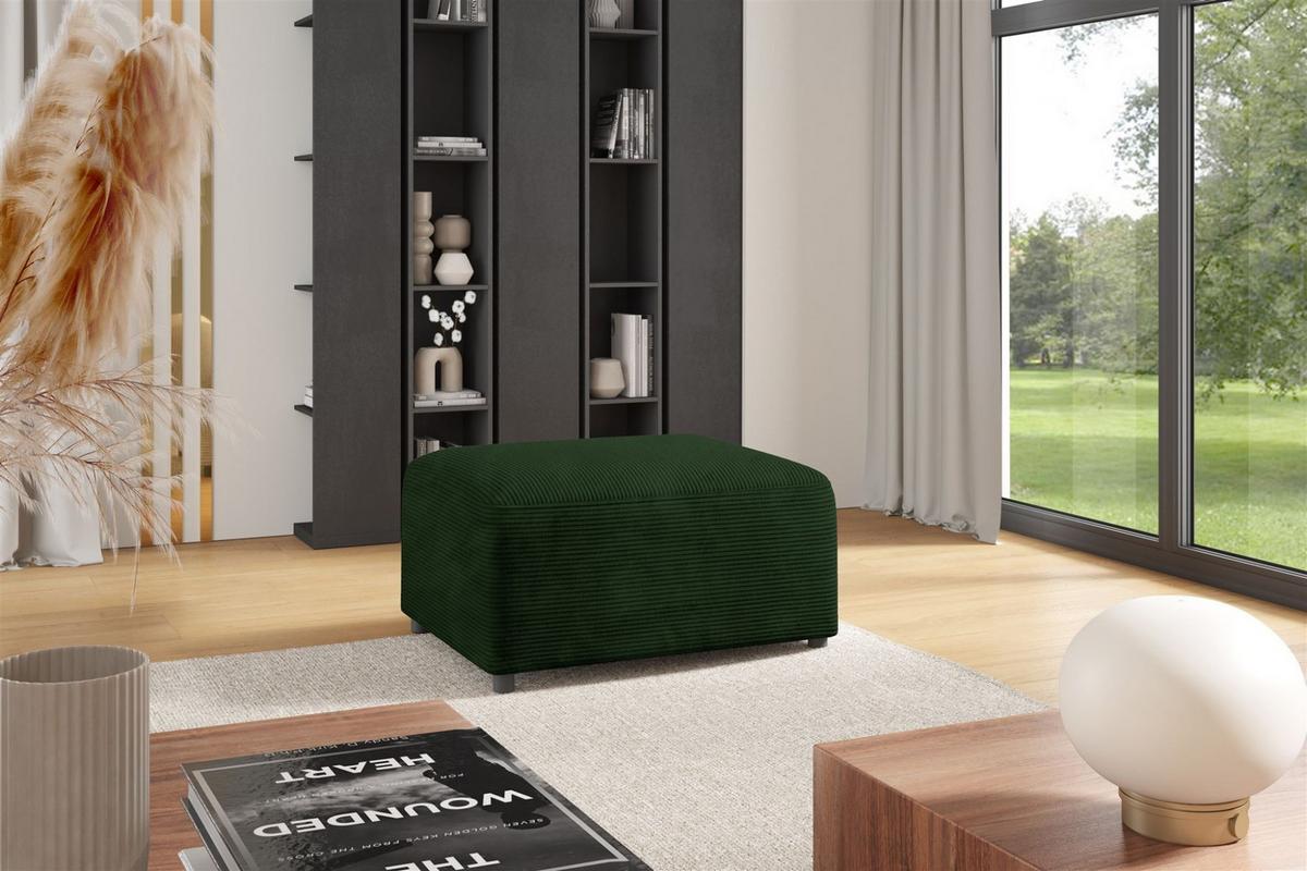 ECKSOFA Megan Xs In Poso - Dunkelgrün, Holzwerkstoff/Textil (304/165cm) - Fun Möbel