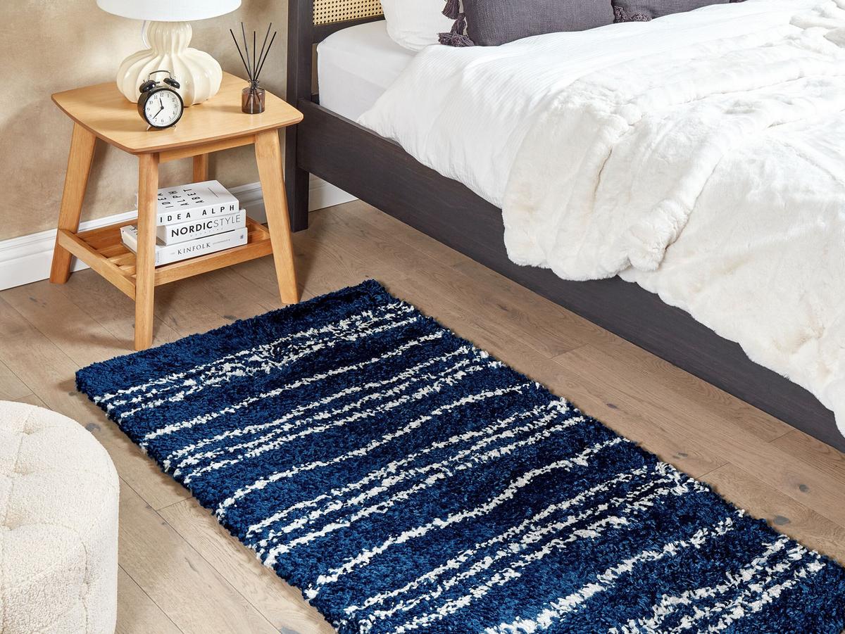 SHAGGY-TEPPICH Tashir 150/80 cm - Blau, Kunststoff (80/150cm) - Beliani