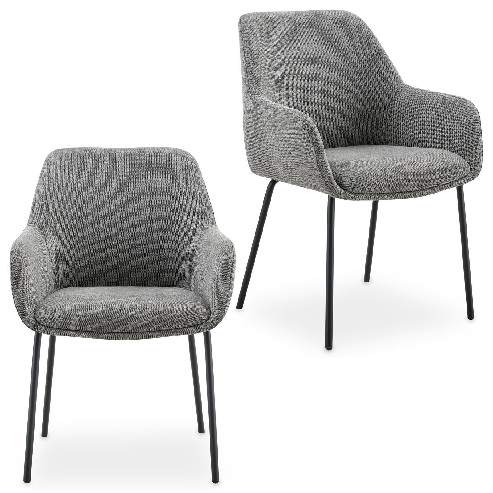 ESSZIMMERSTÜHLE TURSI 2er-Set grau - Grau, Textil (56/83/55cm) - IDIMEX