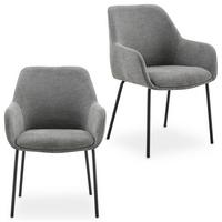 ESSZIMMERSTÜHLE TURSI 2er-Set grau - Grau, Textil (56/83/55cm) - IDIMEX