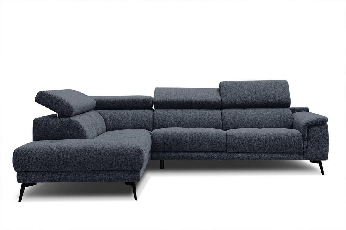 ECKSOFA FIERO 5-Sitzer, dunkelblau - Schwarz/Dunkelblau, Holzwerkstoff/Textil (158/269cm) - Wozimo