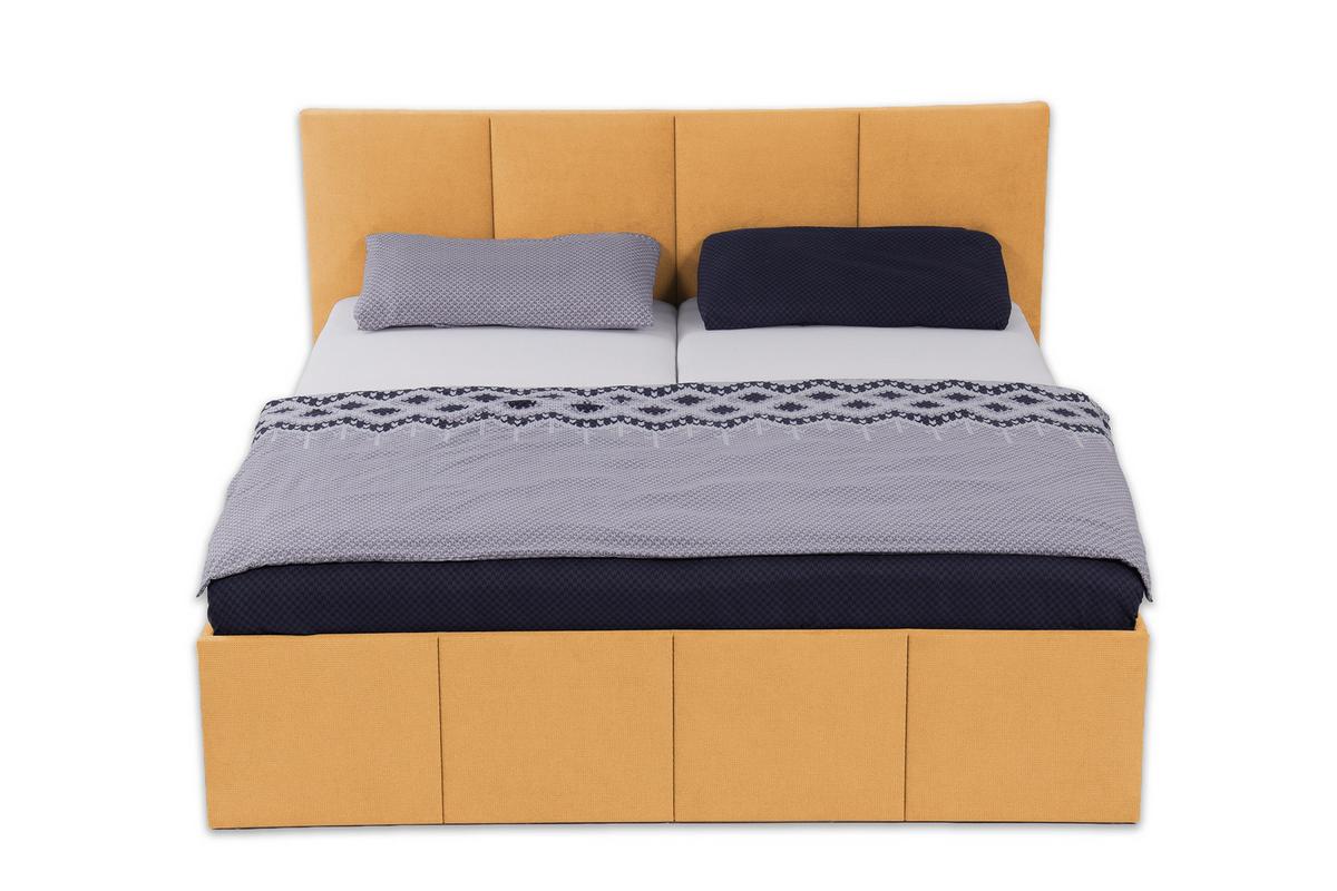 POLSTERBETT Dalas Gold 160 x 200 x 40 cm Bettkasten Mit hochwertiger Matratze H2 (bis 100 kg) und Lattenrost - Goldfarben, Holz (160/200cm) - Halmon Schlafkomfort Betten 