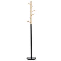 KLEIDERSTÄNDER Kiefernholz/Metall hellbraun/schwarz 170 cm Aubum - Hellbraun/Schwarz, Holz (29/170/29cm) - Beliani