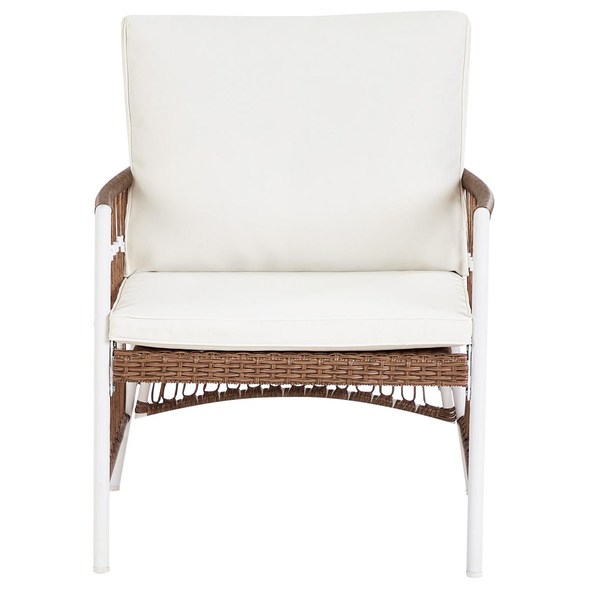 BISTRO-SET 2-Sitzer Weiß Levico - Weiß/Braun, Metall - Beliani