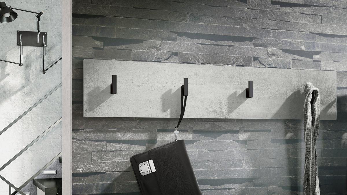 GARDEROBENPANEEL Linea Beton Oxid Optik - Hellgrau, Holzwerkstoff (72/14.5/3.5cm) - Vladon