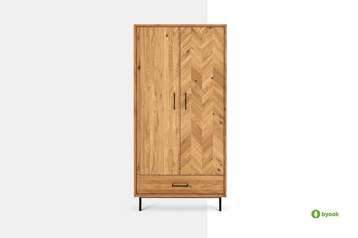 KLEIDERSCHRANK 2 TÜREN LEON Wildeiche - Wildeiche, Holz (97/196/45cm) - byoak