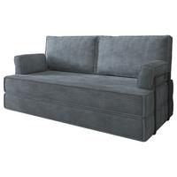 BETTSOFA SILAR aus Schaumstoff Kordstoff Grau Schlaffunktion - Grau, Textil (170/86/80cm) - MASSENO