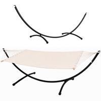 DOPPEL-HÄNGEMATTE mit Gestell bis 120kg, 200/120cm, Beige - Beige, Metall (100/90/300cm) - Amanka