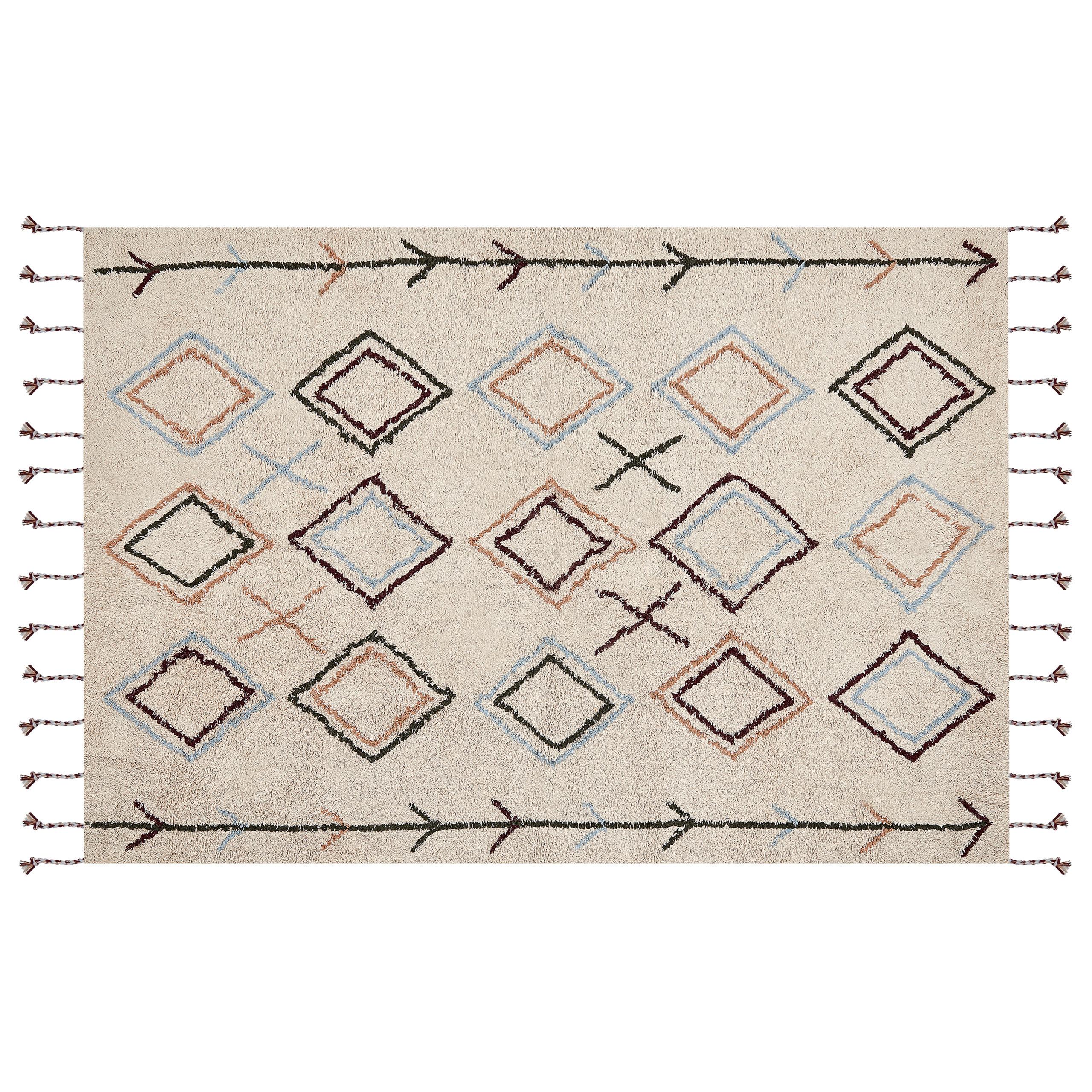 TEPPICH geflochten Corum 230/160 cm - Beige, Textil (160/230cm) - Beliani