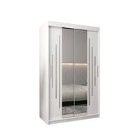 SCHWEBETÜRENSCHRANK 200/120/62 2-türig - Silberfarben/Weiß, Holz/Kunststoff (120/200/62cm) - Abiks Möbel