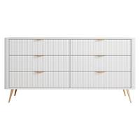 KOMMODE Lante 6S - Goldfarben/Weiß, Holzwerkstoff/Metall (164/82/38cm) - MIRJAN24