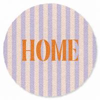 FUSSMATTE Lila – Orange – Streifen – Startseite 120x120 cm - Flieder, Kunststoff (120/0.4cm) - MuchoWow