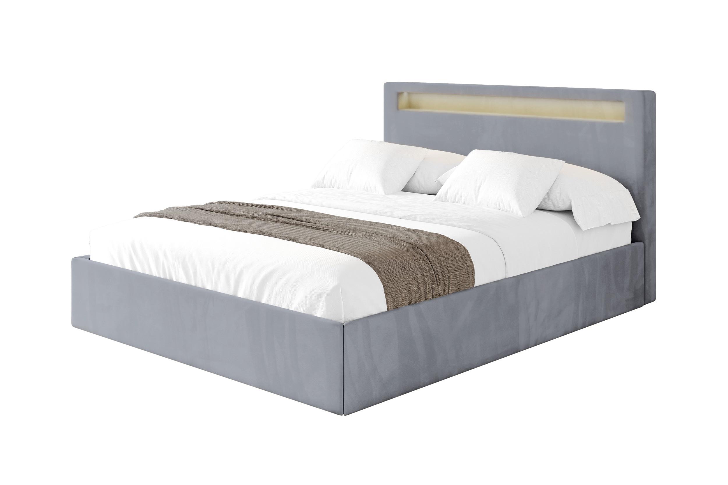POLSTERBETT mit Bettkasten und Lattenrost, Boxbett ohne Matratze - GOLA 160x200 Grau - Grau, Holzwerkstoff/Textil (160/200cm) - ALTDECOR