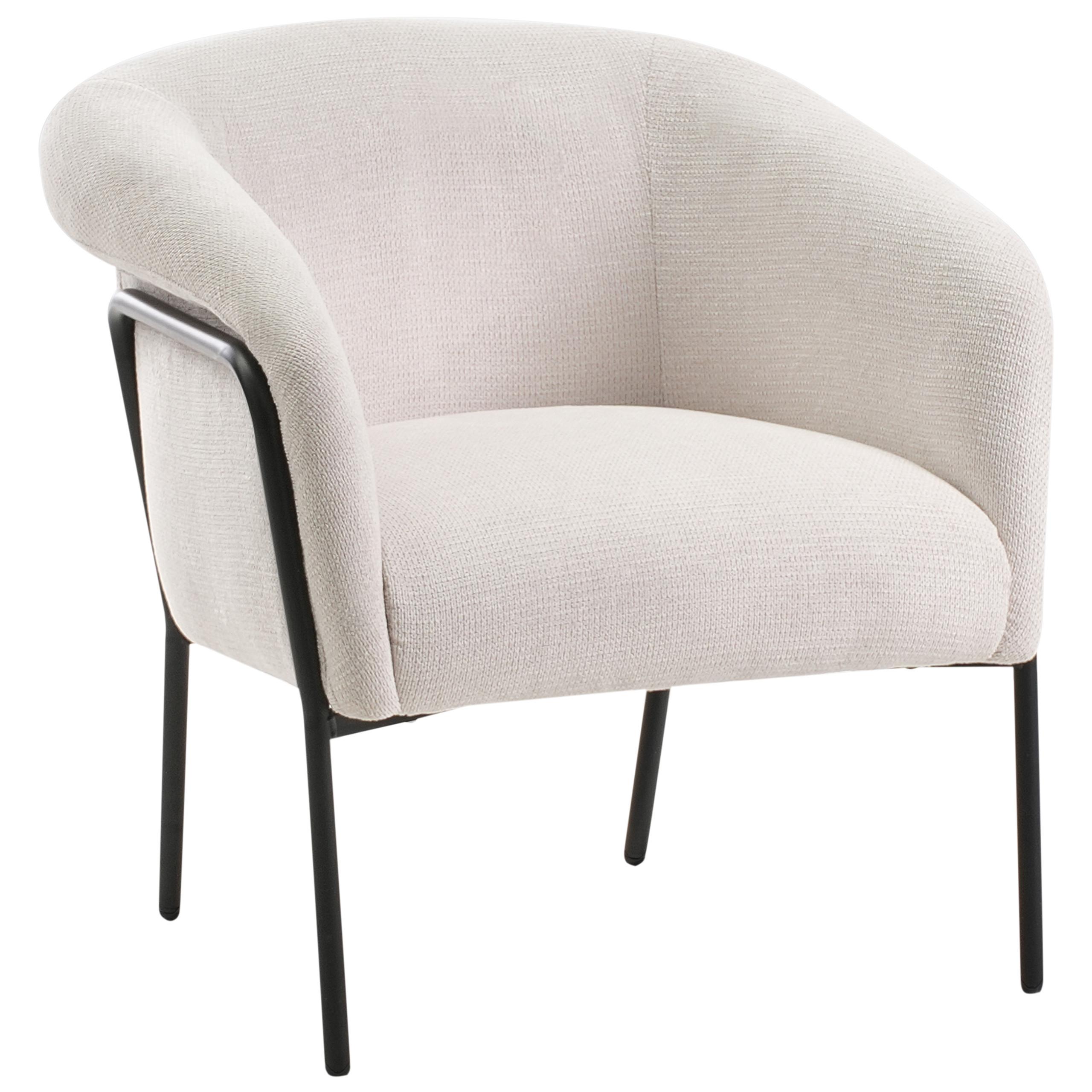 SESSEL Hellbeige Krossen - Beige/Schwarz, Textil (68/73/64cm) - Beliani