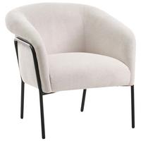 SESSEL Hellbeige Krossen - Beige/Schwarz, Textil (68/73/64cm) - Beliani