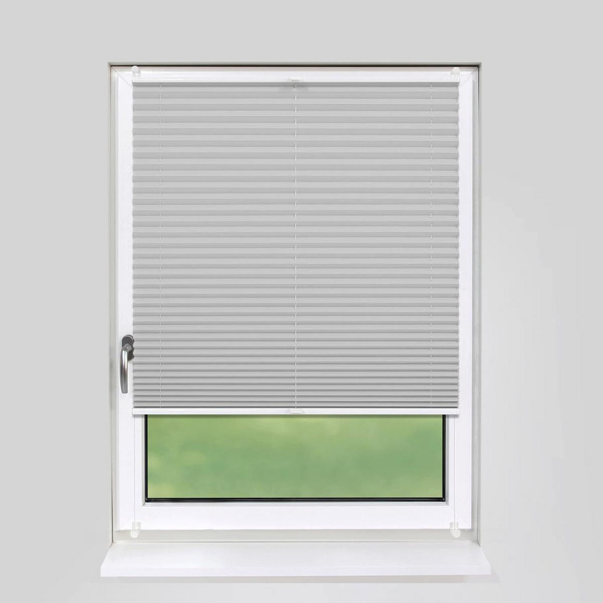 PLISSEE Basic 80 x 210cm Klemmfix ohne Bohren - Silberfarben, Textil (80/210cm) - Deco-Raum
